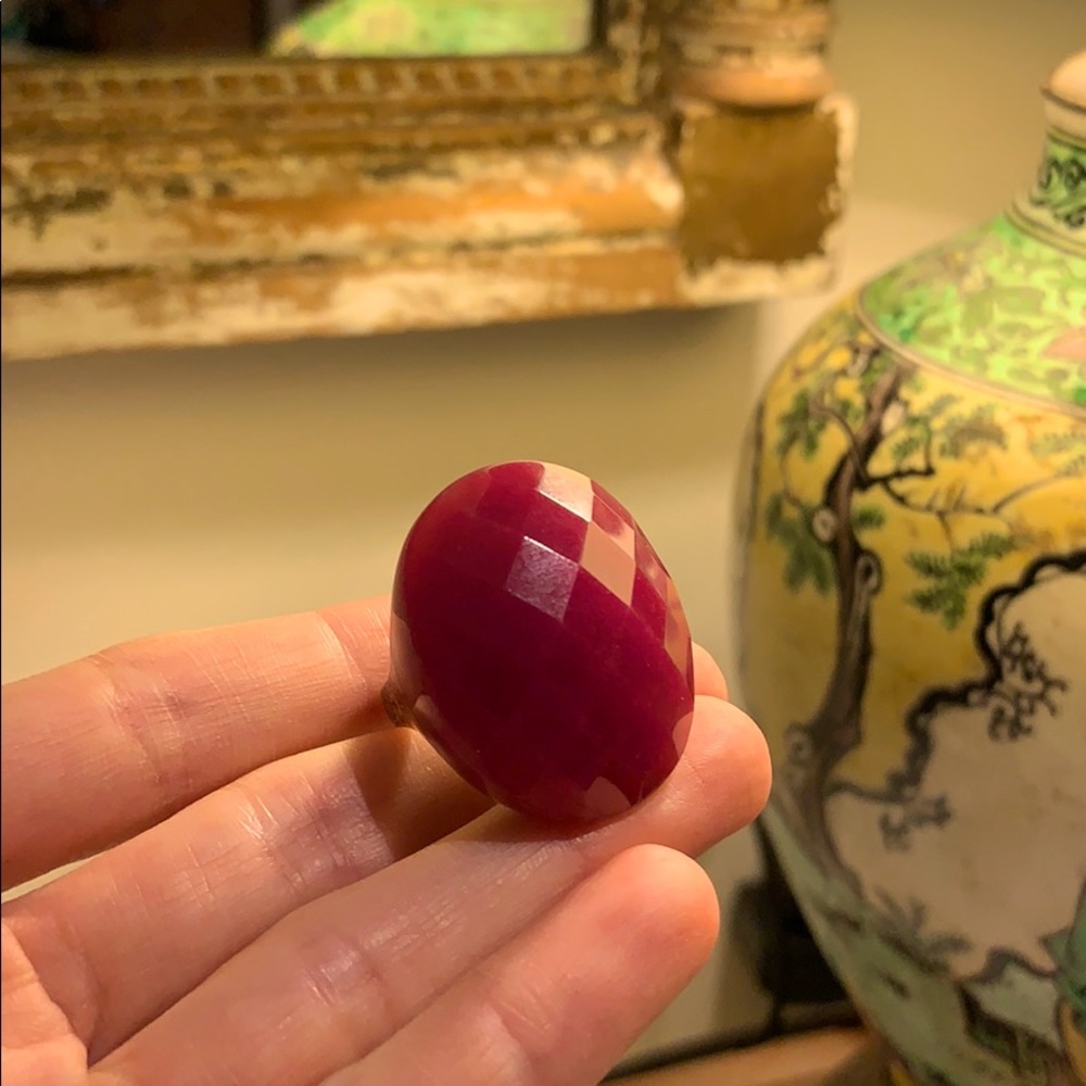 Lola Rose Claret Gemstone Ring on Sterling Silver Band